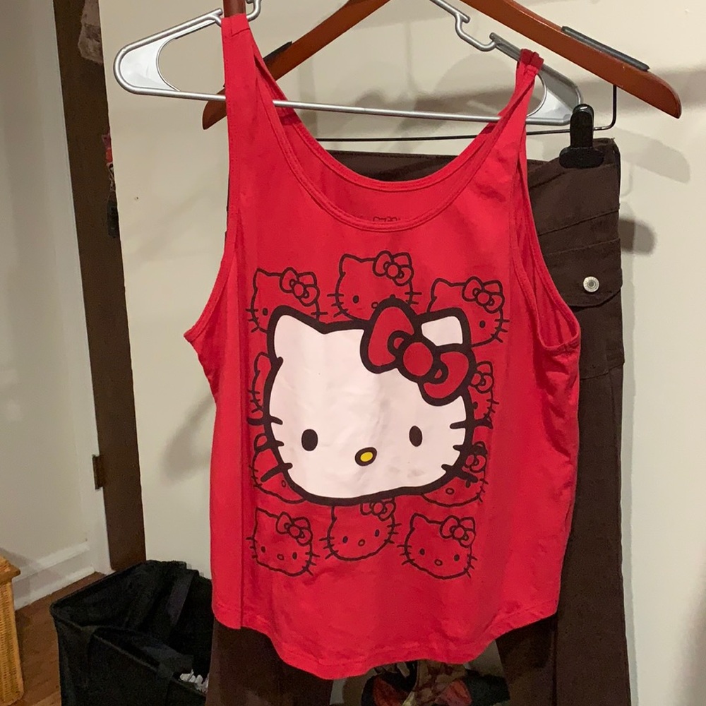 adult size red hello kitty tank top